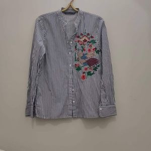 Zara Blouse stripe long sleeved